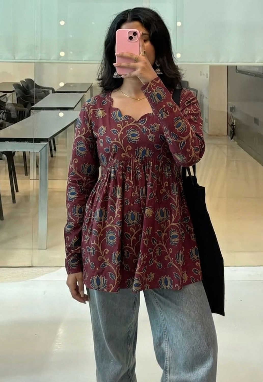 Image of Mialo fashion Floral Print Viscose Rayon Flared Kurta for Women (Green)