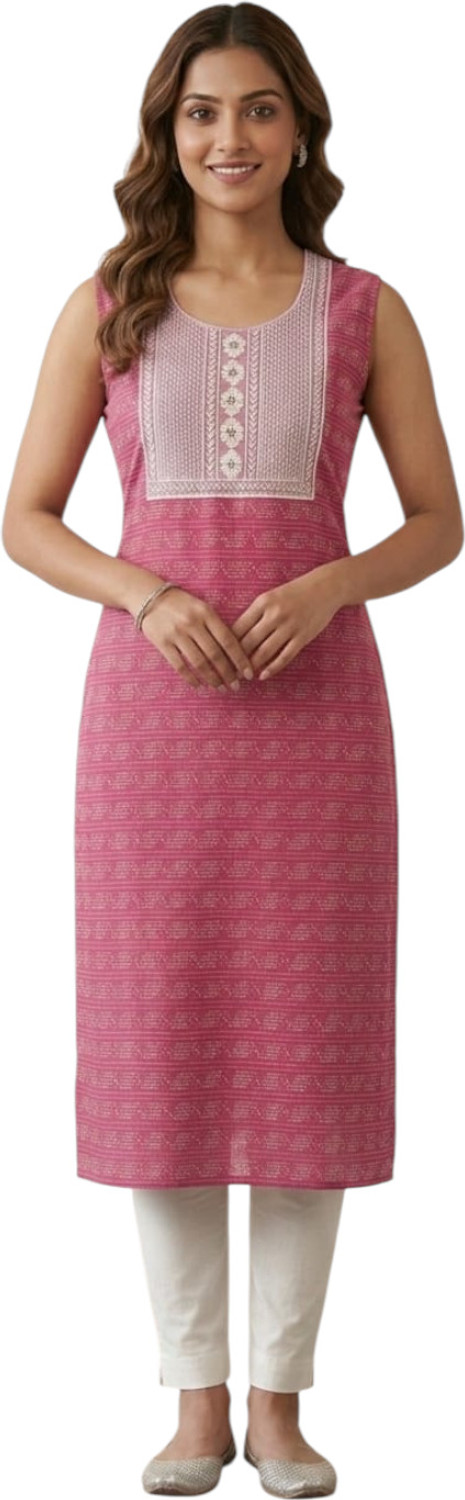 Image of SHIFA TRADING Pack of 2 Printed Pure Cotton Straight Kurta for Women (Multicolor)