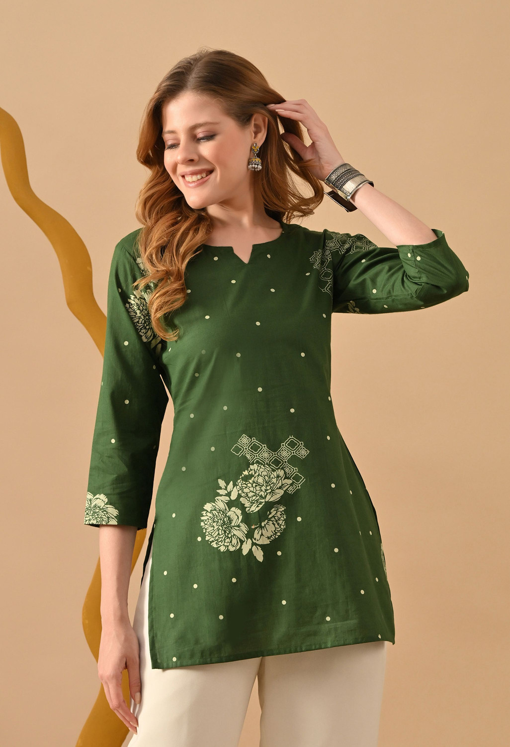 Image of Mialo fashion Floral Print Viscose Rayon Flared Kurta for Women (Light Blue)