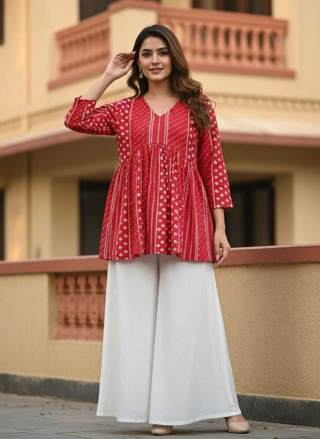 Image of Mialo fashion Printed Viscose Rayon Flared Kurta for Women (Blue)