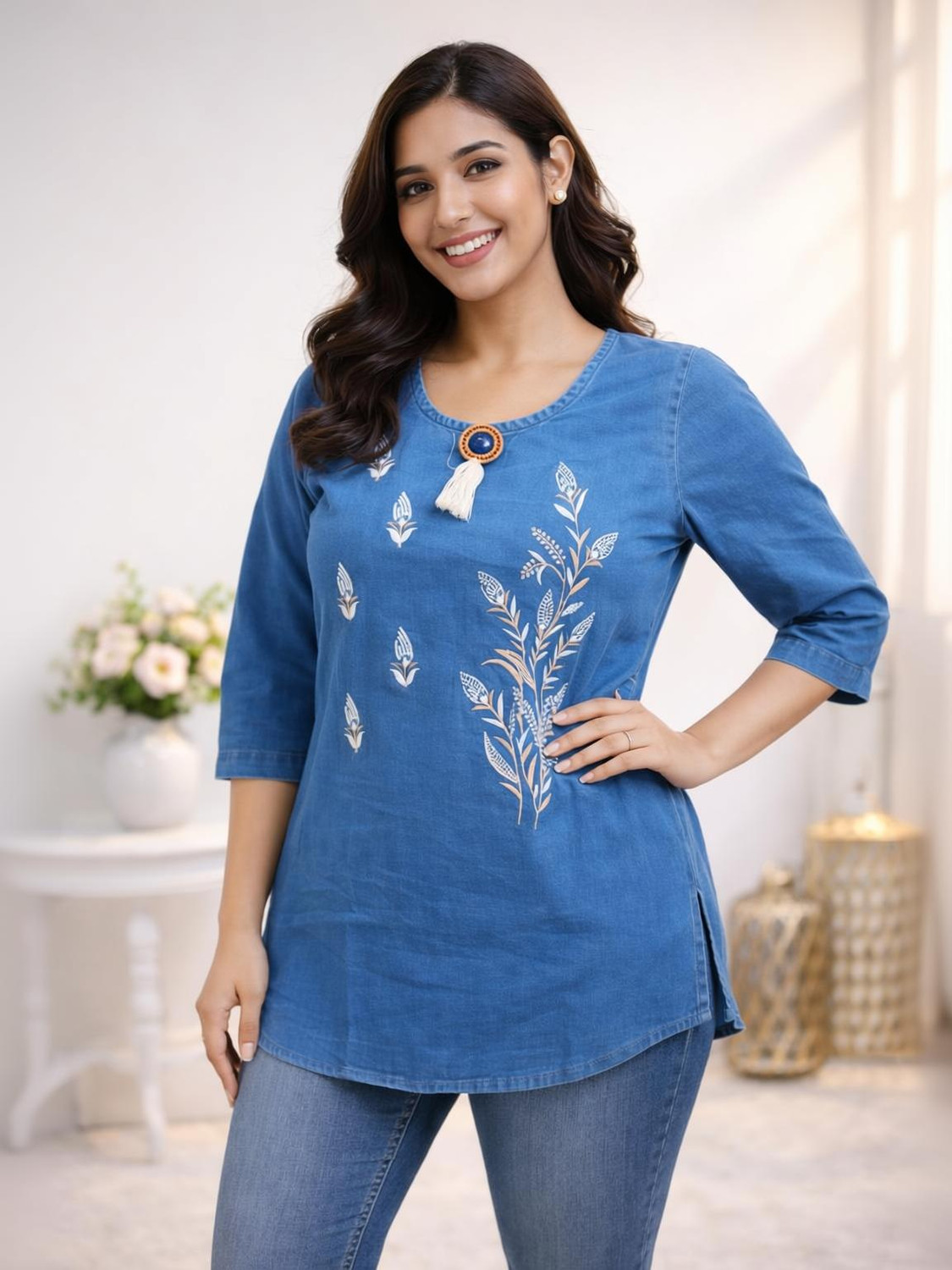 trishades Women Embroidered A-line Kurta - Image 5