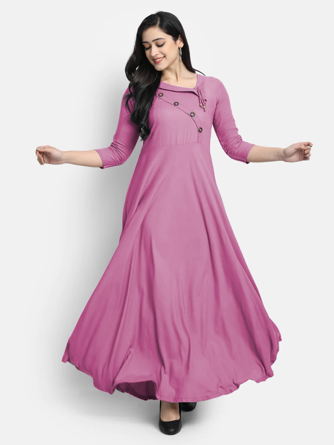 looknchoice Women Solid Anarkali Kurta - Image 6