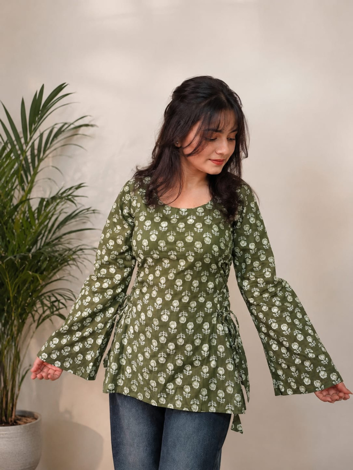 Image of Kurvee Printed Pure Cotton Straight Kurta for Women (Pink)