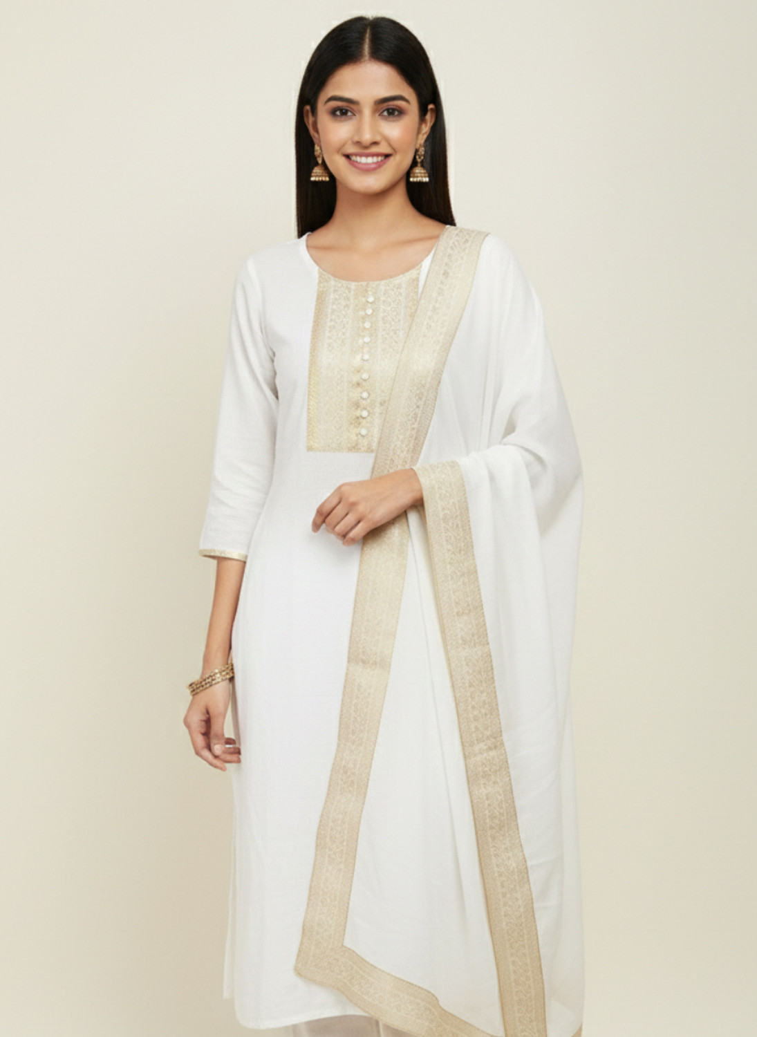 Image of SHIFA TRADING Pack of 2 Printed Pure Cotton Straight Kurta for Women (Multicolor)