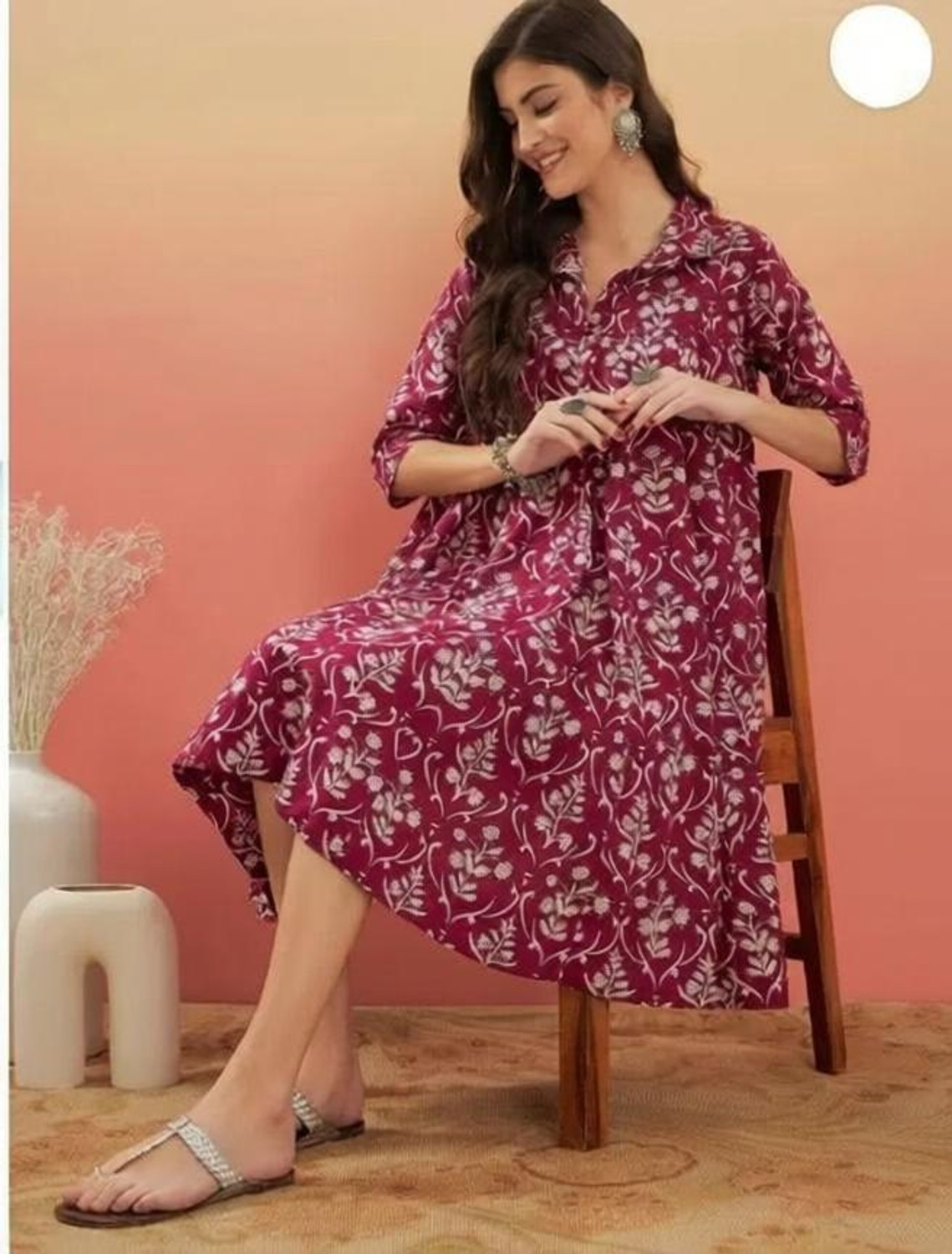 Image of SHIFA TRADING Pack of 2 Printed Pure Cotton Straight Kurta for Women (Multicolor)