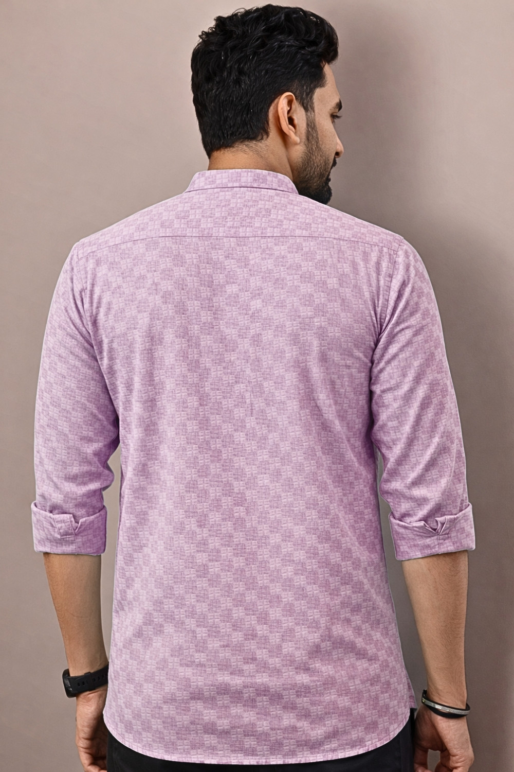 Image of Varbandhan Self Design Jacquard Straight Kurta for Men (Purple)