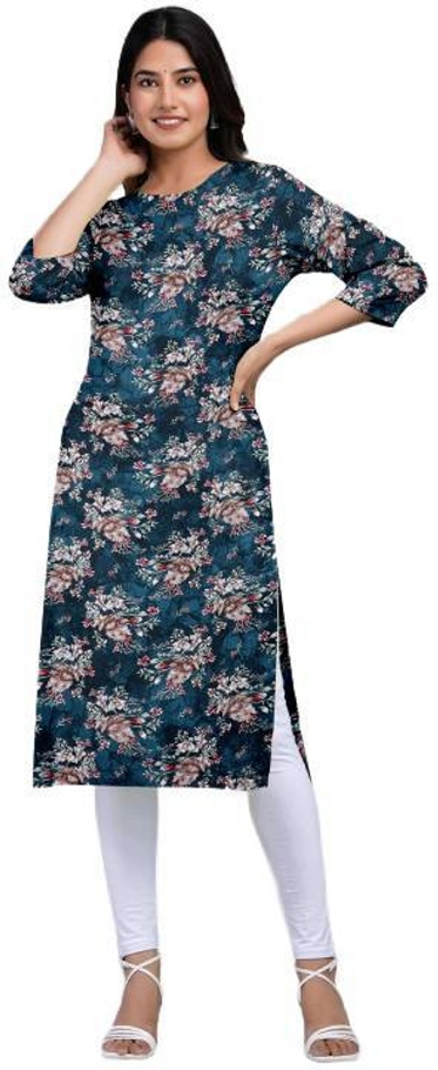 Image of MIROSELLY CREATION Pack of 2 Printed Crepe A-line Kurta for Women (Multicolor)