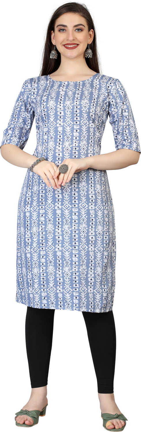 Image of MIROSELLY CREATION Pack of 2 Printed Crepe A-line Kurta for Women (Multicolor)