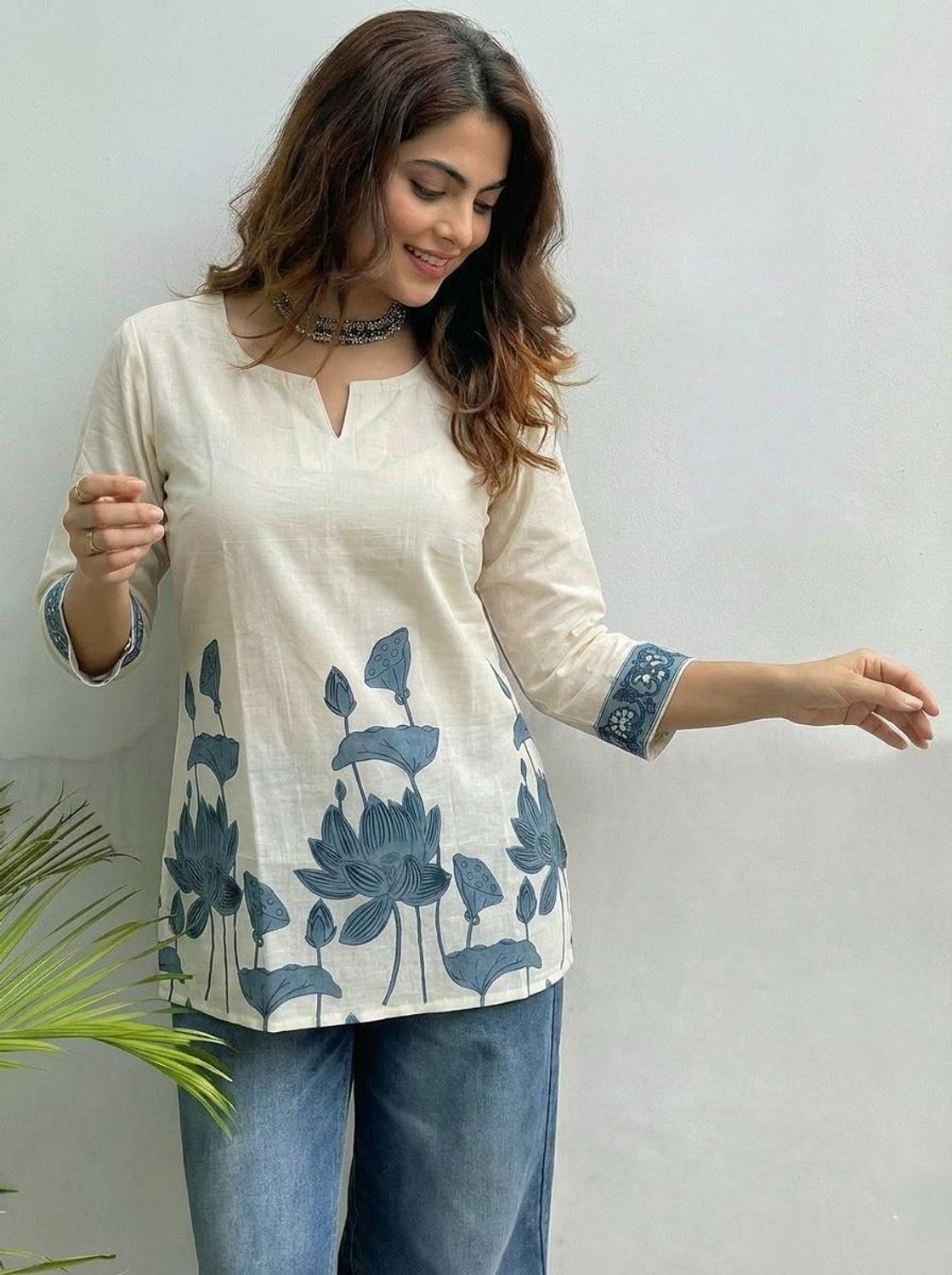 Image of Mialo fashion Floral Print Viscose Rayon Flared Kurta for Women (Grey)