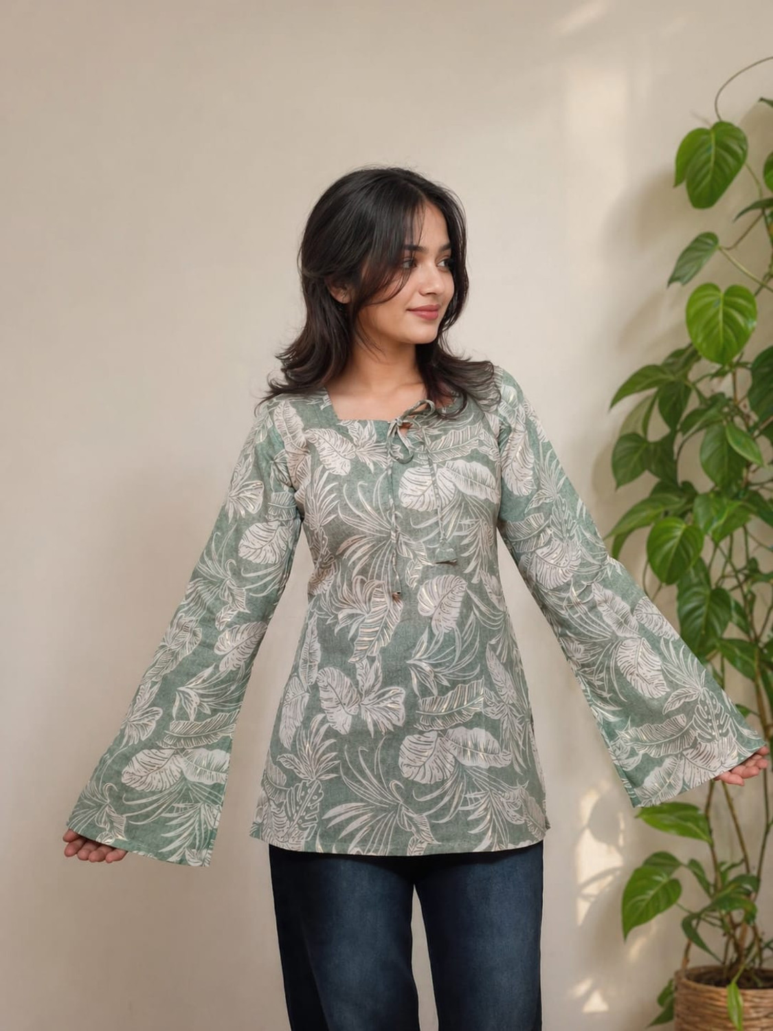 Image of Kurvee Printed Pure Cotton Straight Kurta for Women (Pink)