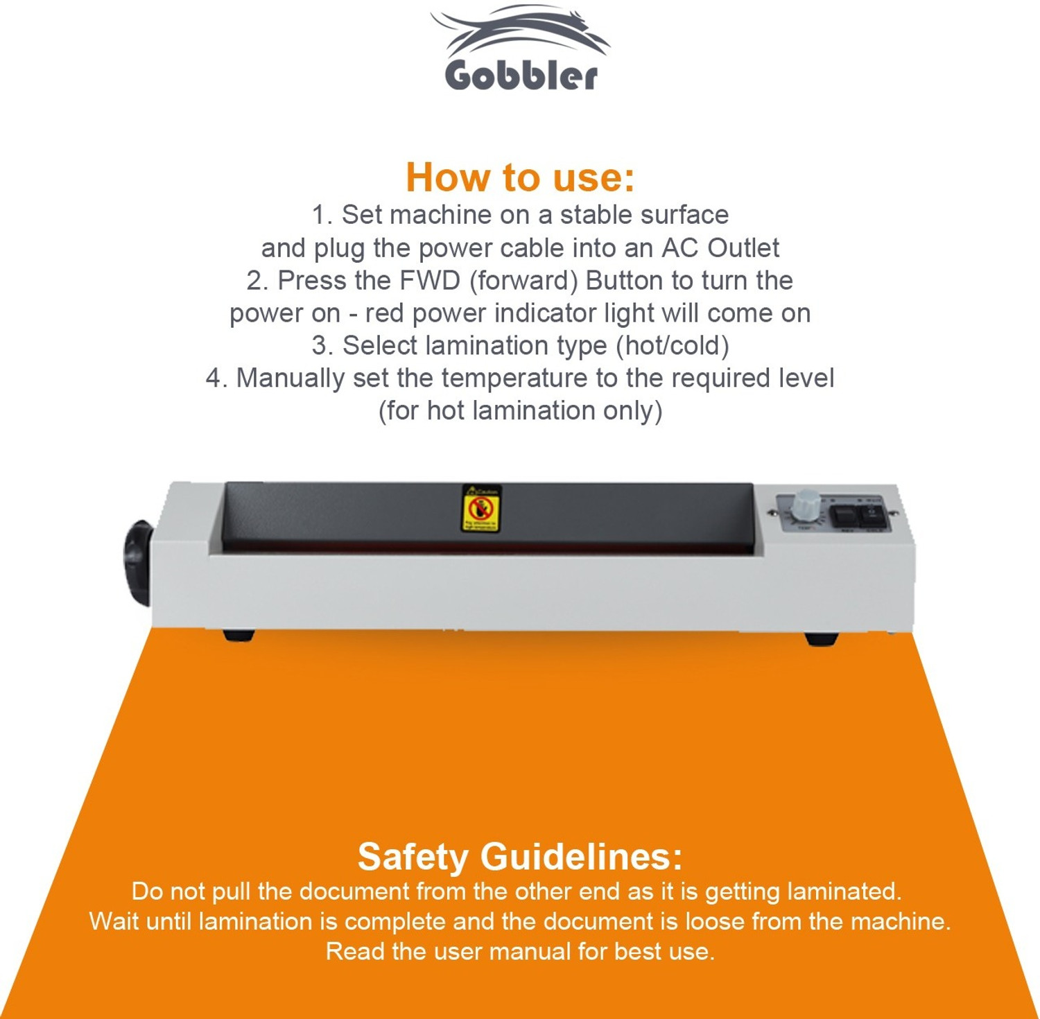 Image of GOBBLER Laminator Type320 All-in-One A3 Professional Laminating Metal Machine Hot & Cold 13 inch Lamination Machine