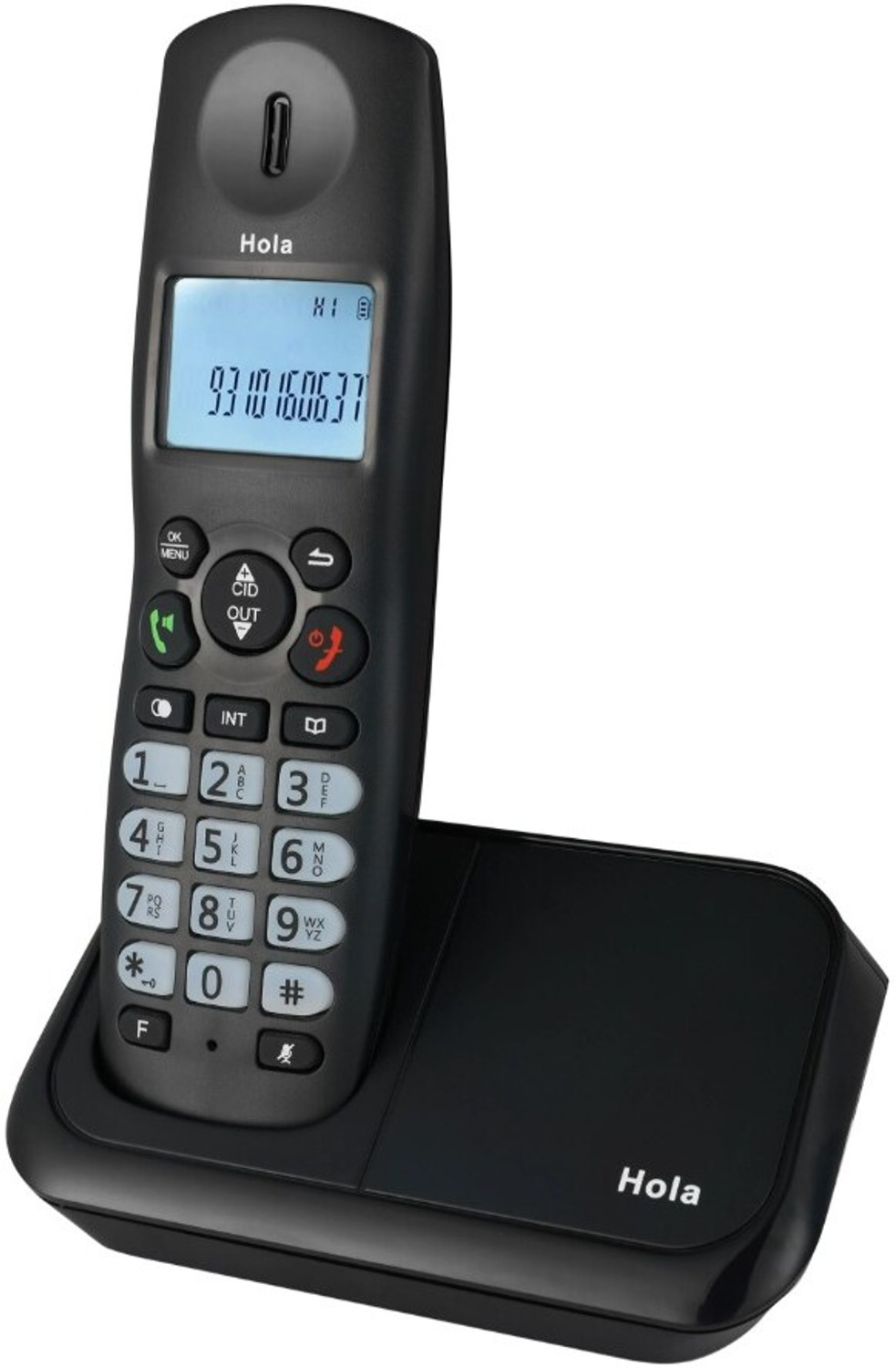 Image of HOLA TF 700 Corded & Cordless Landline Phone with Answering Machine (Black)