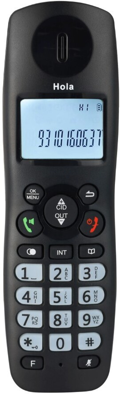 Image of HOLA TF 700 Corded & Cordless Landline Phone with Answering Machine (Black)