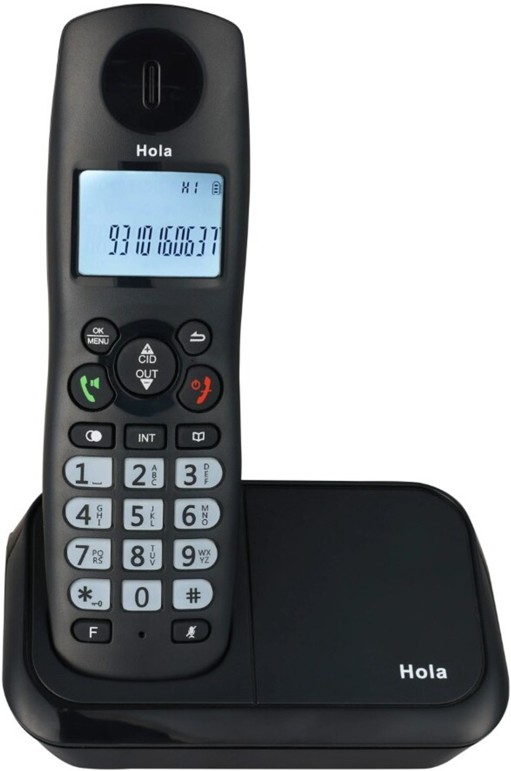 Image of HOLA TF 700 Corded & Cordless Landline Phone with Answering Machine (Black)