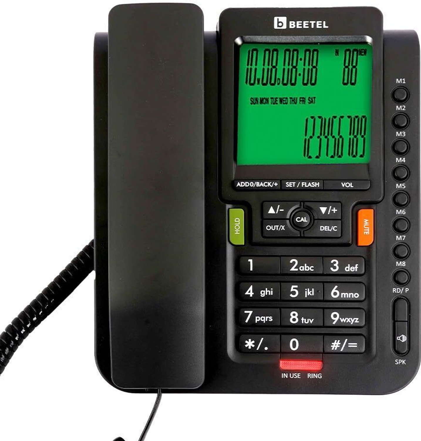 Image of HOLA TF 700 Corded & Cordless Landline Phone with Answering Machine (Black)