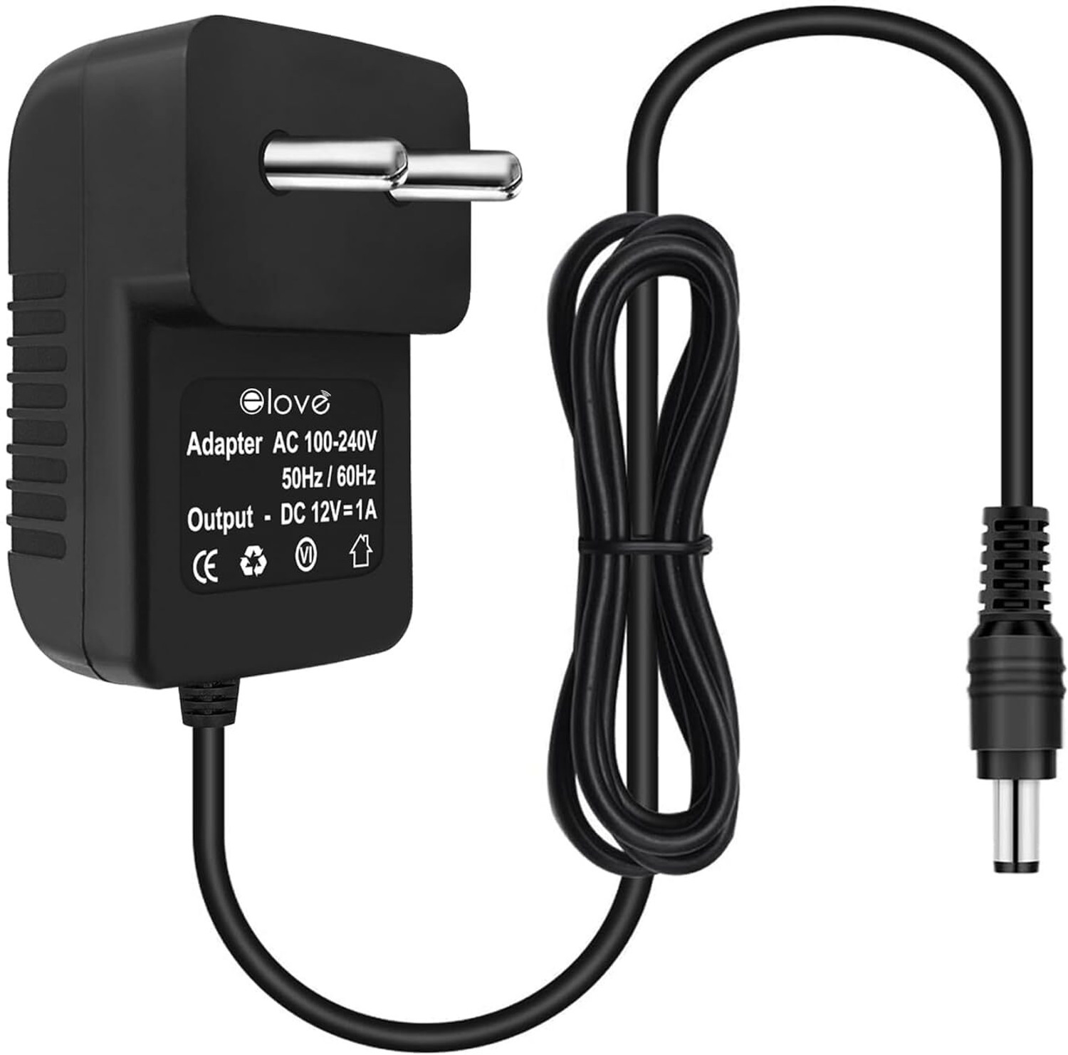 Image of ELOVE 12V 2AMP DC Power Adapter, SMPS for LCD Monitor, TV, LED Strip, CCTV Camera 12 W Adapter (Power Cord Included)