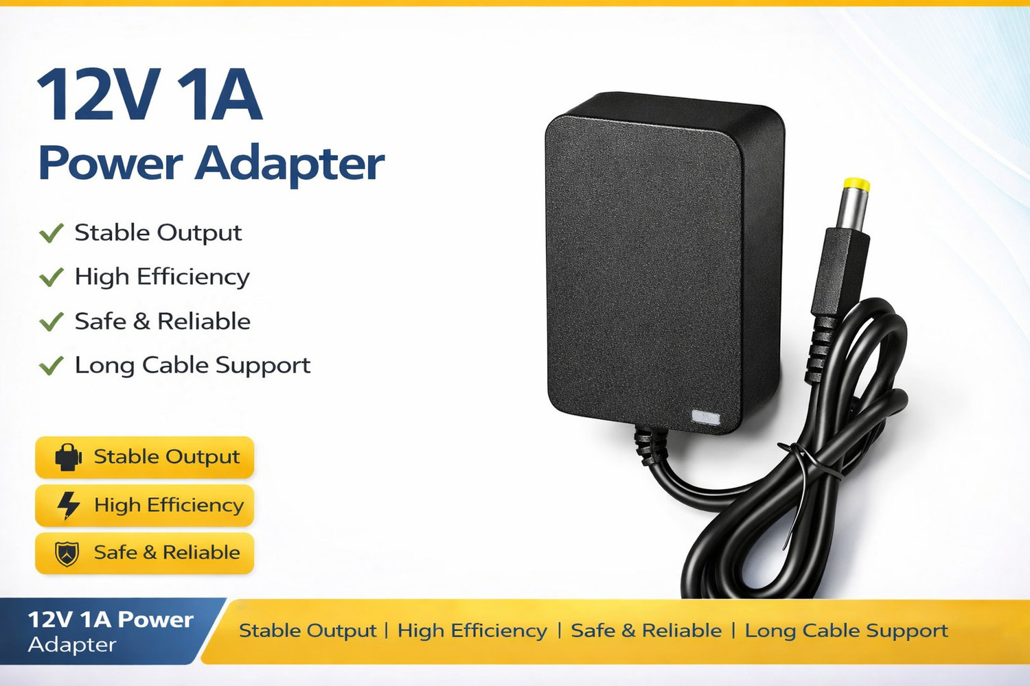 Image of ELOVE 12V 2AMP DC Power Adapter, SMPS for LCD Monitor, TV, LED Strip, CCTV Camera 12 W Adapter (Power Cord Included)