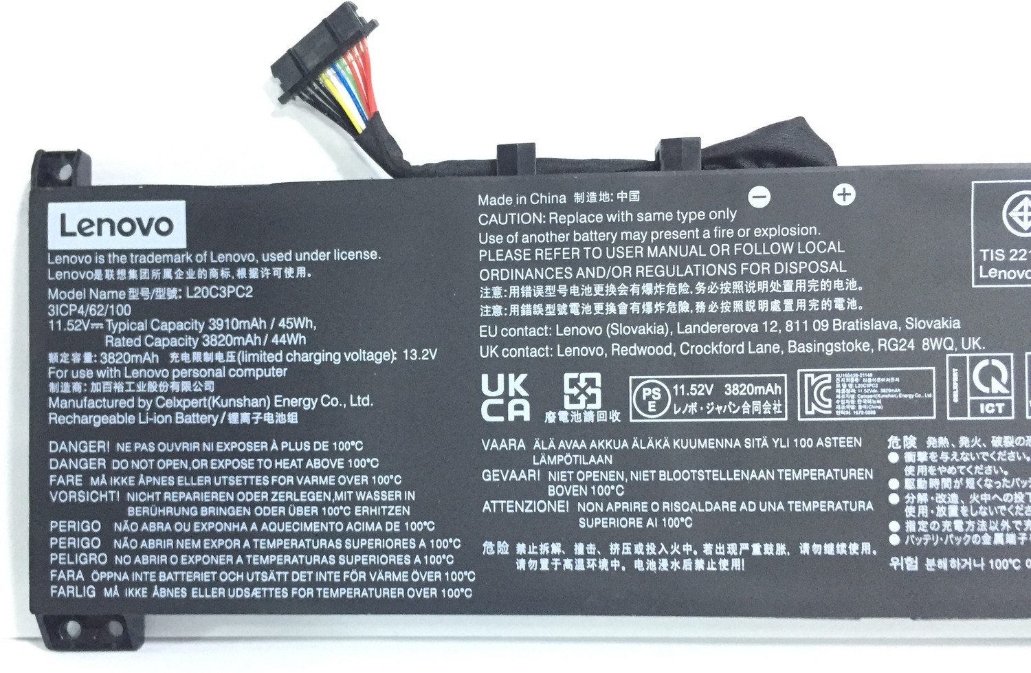 Image of Lenovo L20C3PC2 Laptop Battery for Ideapad Gaming 3-15IHU6 3-15ACH6 82K20015US 82K200UTUS Series L20M3PC2 L20D3PC2 L20L3PC2 5B11B96715 5B11B96719 4 Cell Laptop Battery