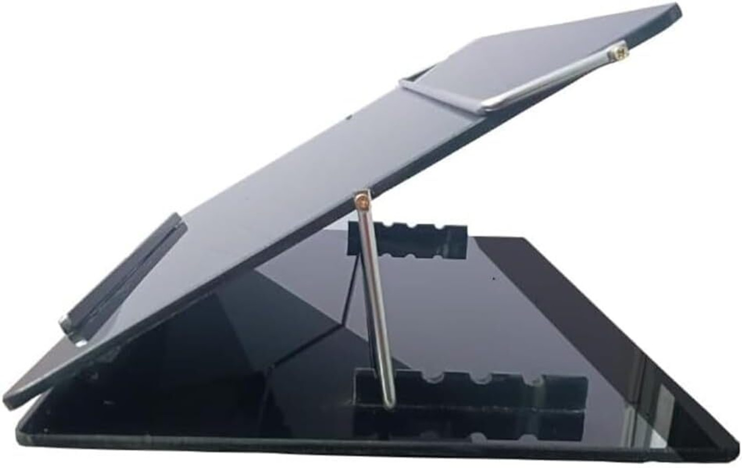 Image of AGARO Sturdy Stand with Anti-Slip Stopper & Wrist Support for Work, Study & More Laptop Table with 1800 RPM USB Cooling Fans, Height & Angle Adjustable Aluminium Rotatable Laptop Stand with Adjustable Height Compatible with Universal Laptops (Silver)