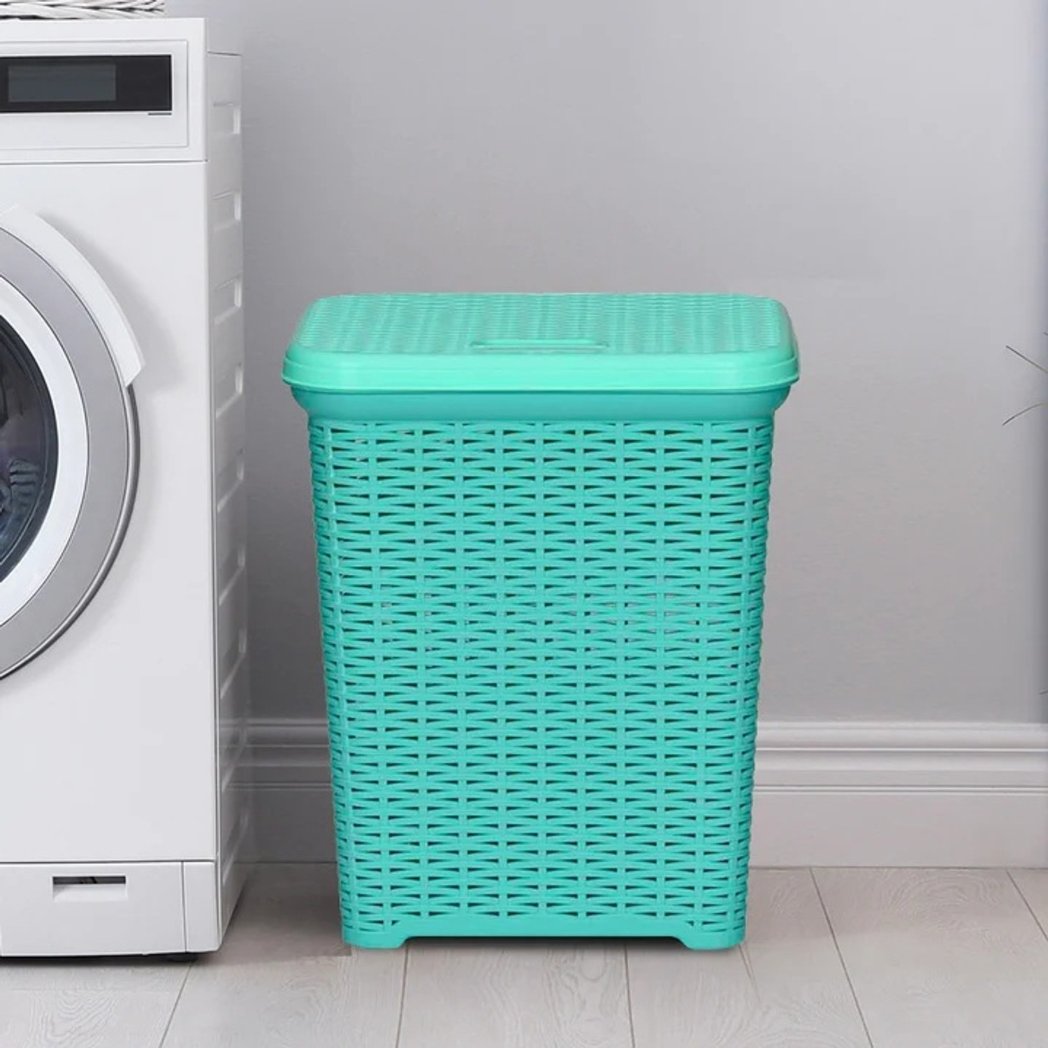 Image of Nilkamal 35 L Blue Laundry Basket (Plastic)