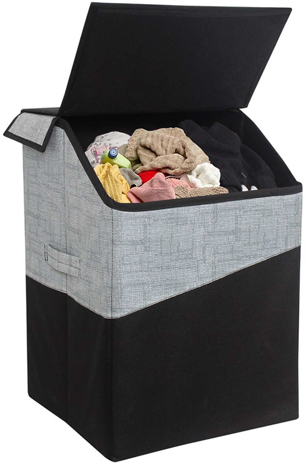 Image of PrettyKrafts 55 L Grey Laundry Basket (Plastic)