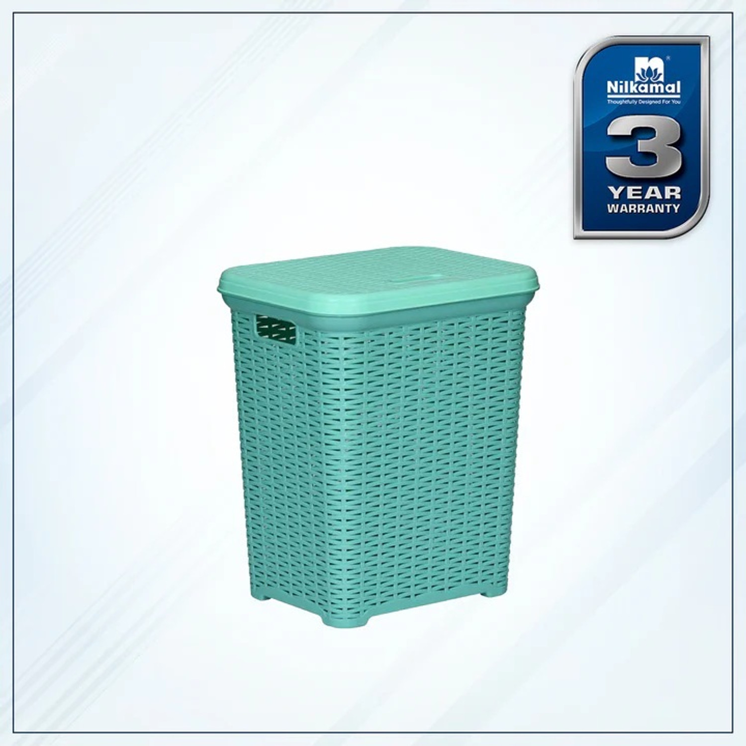 Image of Nilkamal 35 L Blue Laundry Basket (Plastic)