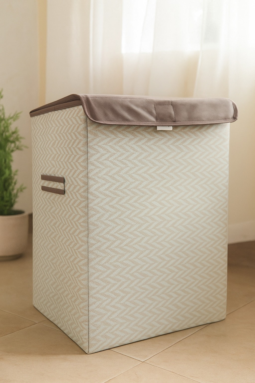 Image of PrettyKrafts 55 L Grey Laundry Basket (Plastic)