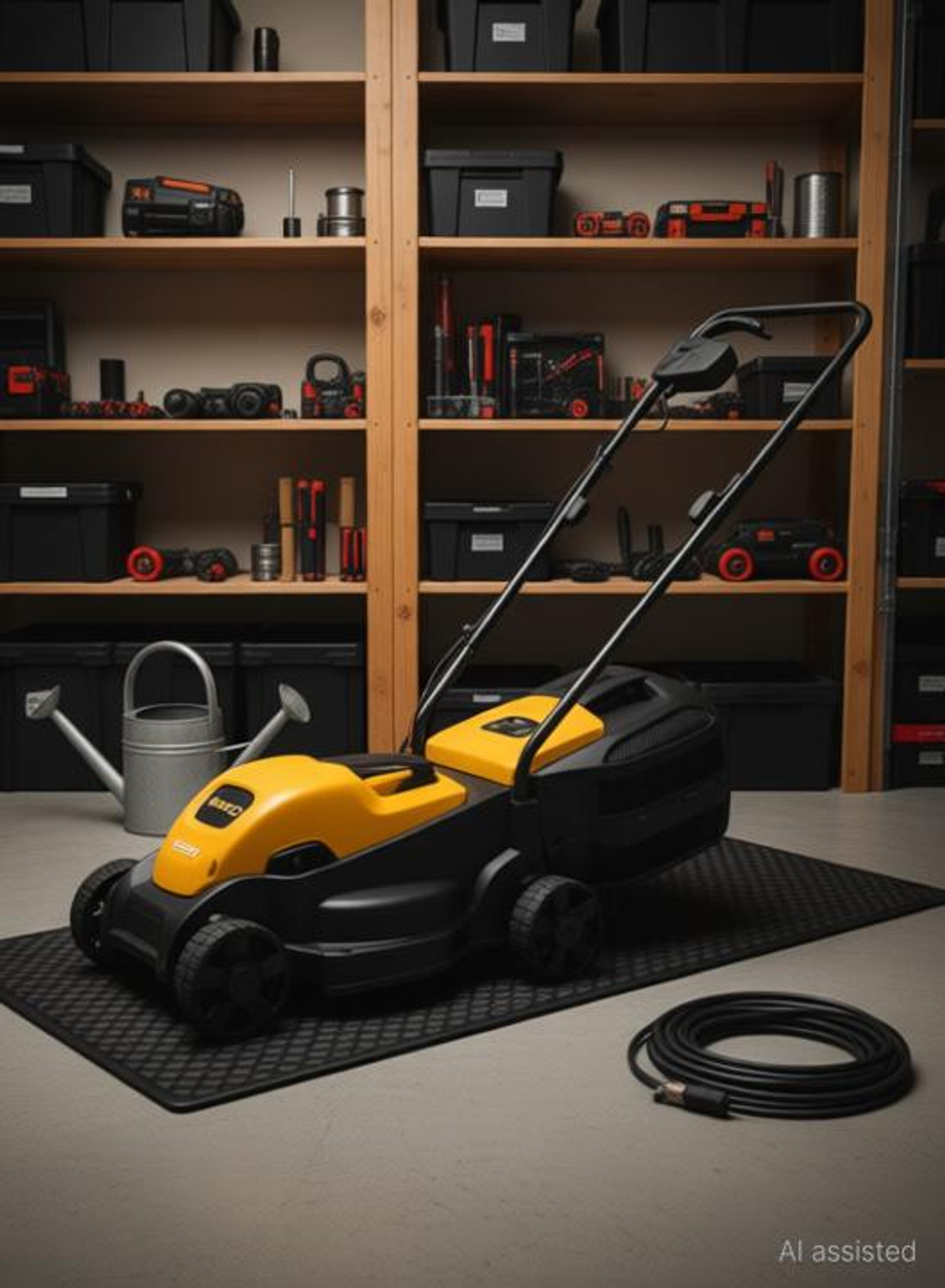 Image of VOLTZ VZ-LM1600 Electric Lawn Mower 13'' Blade Grass Cutting Machine 30L, 1600W Motor LM-1600 AC Adapter Self Propelled Lawn Mower (13 inch)