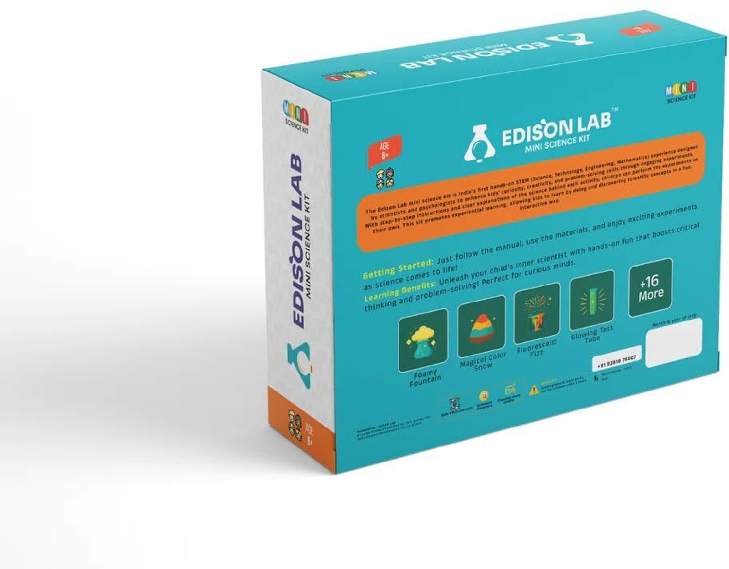 Image of Edison Lab Mini Science Experiment Kit for Boys & Girls Ages 6+ Years (White)