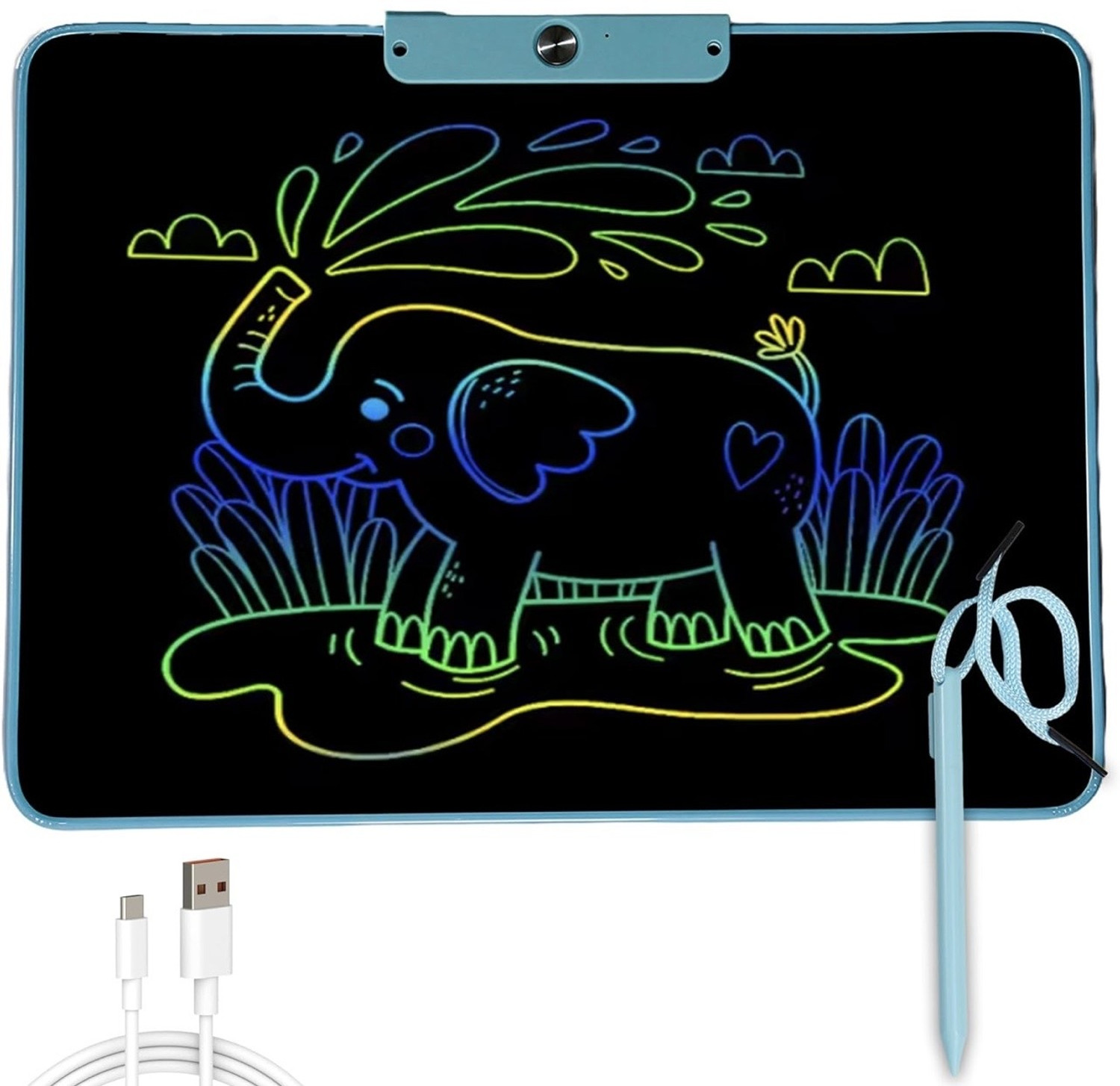 Image of Zee Plastic 16 Inch Large LCD Writing Pad Tablet Rechargeable for Kids (Multicolor)
