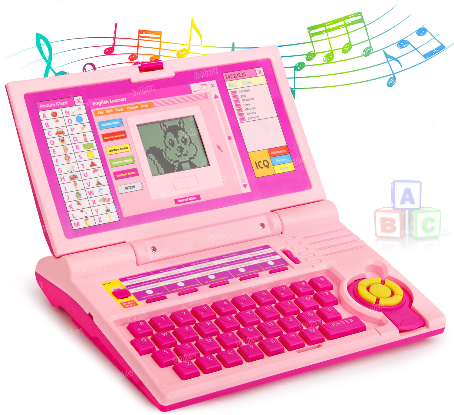 Image of K.D Tinytots 30 Activity Laptop Learning Machine Laptop with Mouse - Educational Toy (Multicolor)