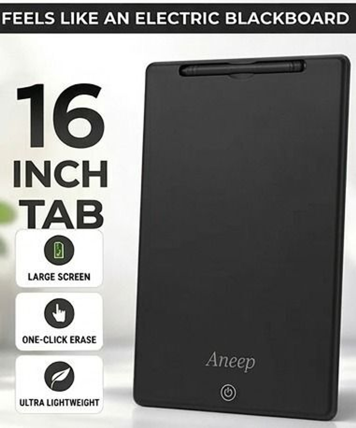 Image of Aneep 16 inch LCD Writing Pad ,Writing Tablet (Black)