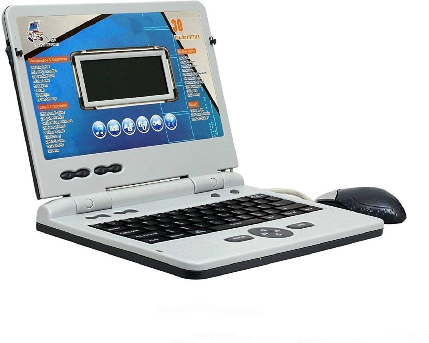 Image of K.D Tinytots 30 Activity Laptop Learning Machine Laptop with Mouse - Educational Toy (Multicolor)