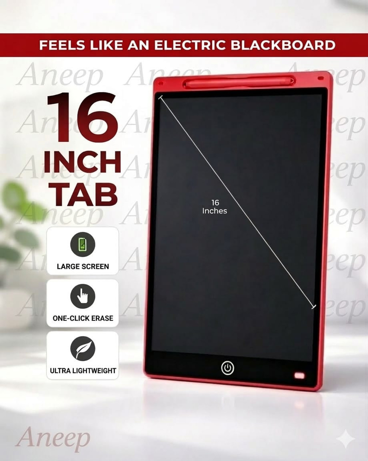 Image of Aneep 16 inch LCD Writing Pad ,Writing Tablet (Black)