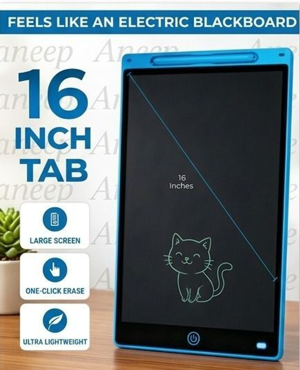 Image of Aneep 16 inch LCD Writing Pad ,Writing Tablet (Black)