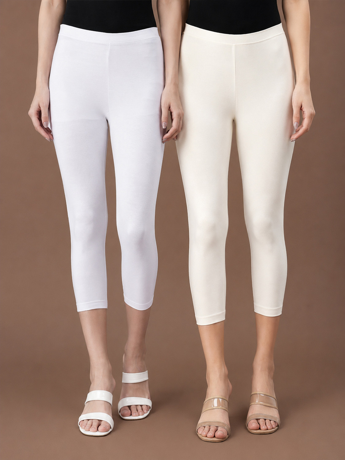 Image of CROWNKING Ankle Length Winter Wear Legging (Yellow, Gold, Solid)