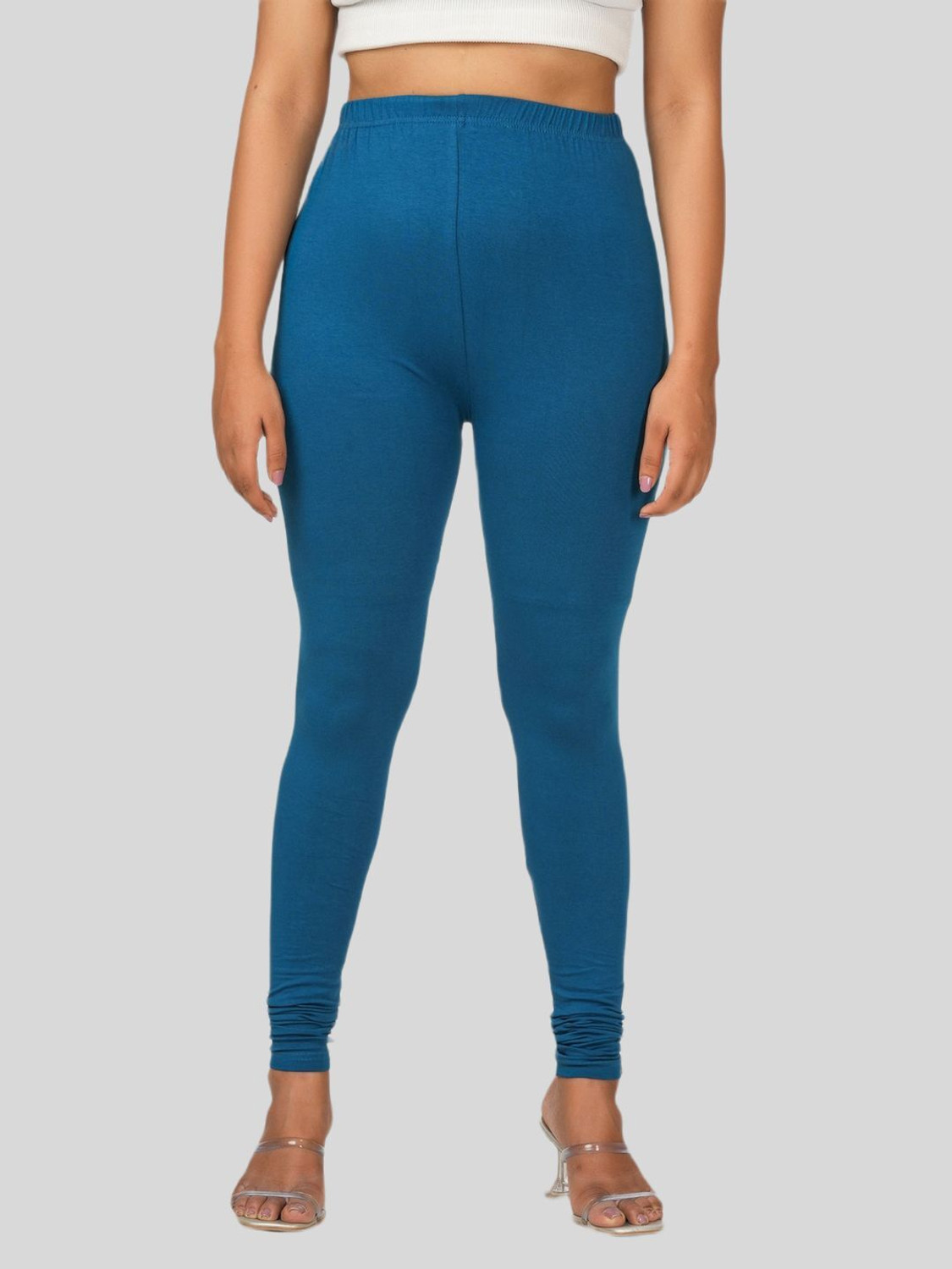 Image of TWIN BIRDS Ankle Length Western Wear Legging (Grey, Solid)