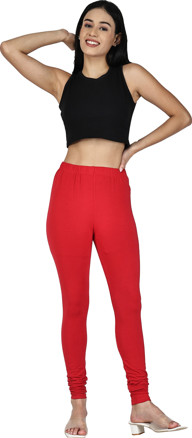 Image of TITTLI Ankle Length Western Wear Legging (Blue, Solid)