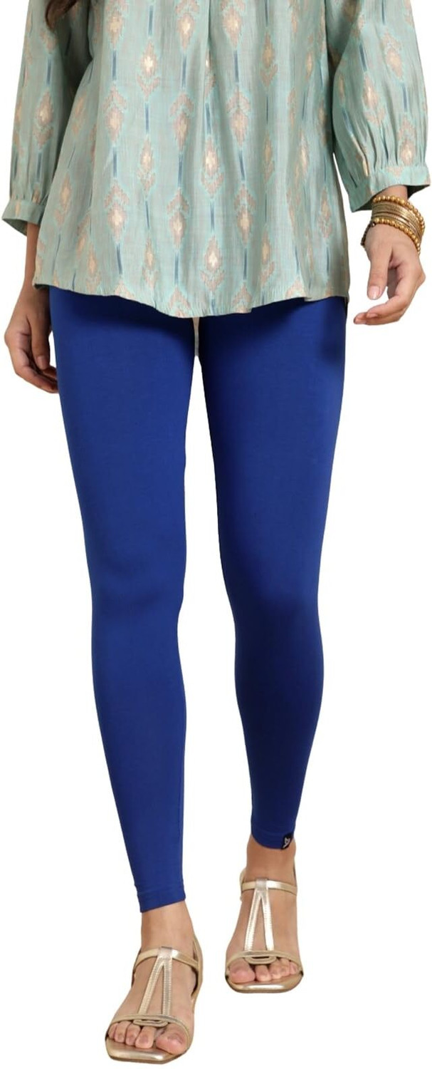 Image of TWIN BIRDS Ankle Length Western Wear Legging (Grey, Solid)
