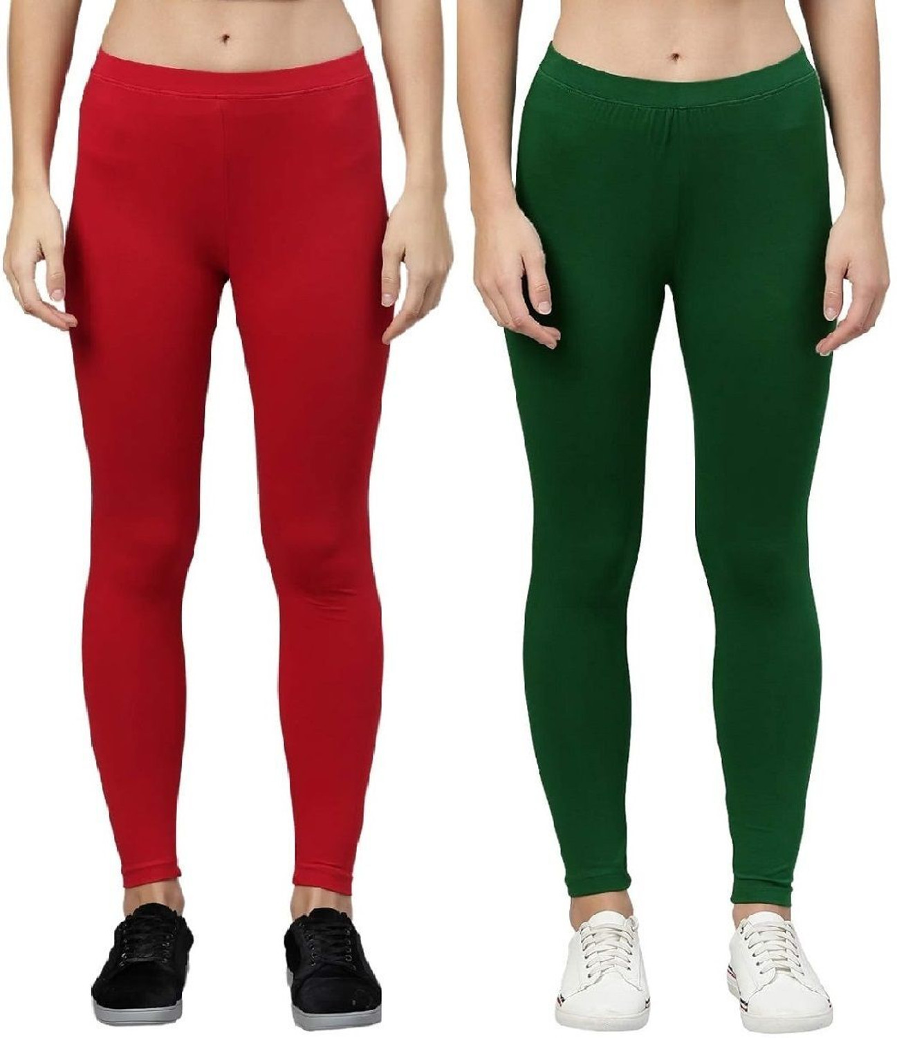 Image of CROWNKING Ankle Length Winter Wear Legging (Yellow, Gold, Solid)