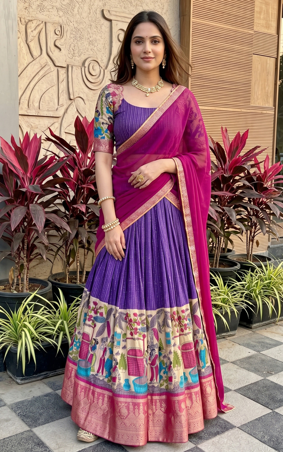 Cynorfabcret Printed Semi Stitched Lehenga Choli - Image 1