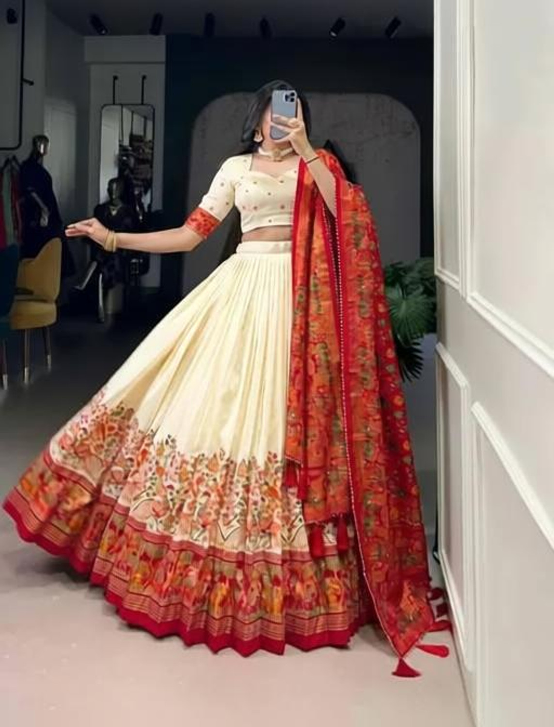 sarathybiz Printed Semi Stitched Lehenga Choli Multicolor - Image 1