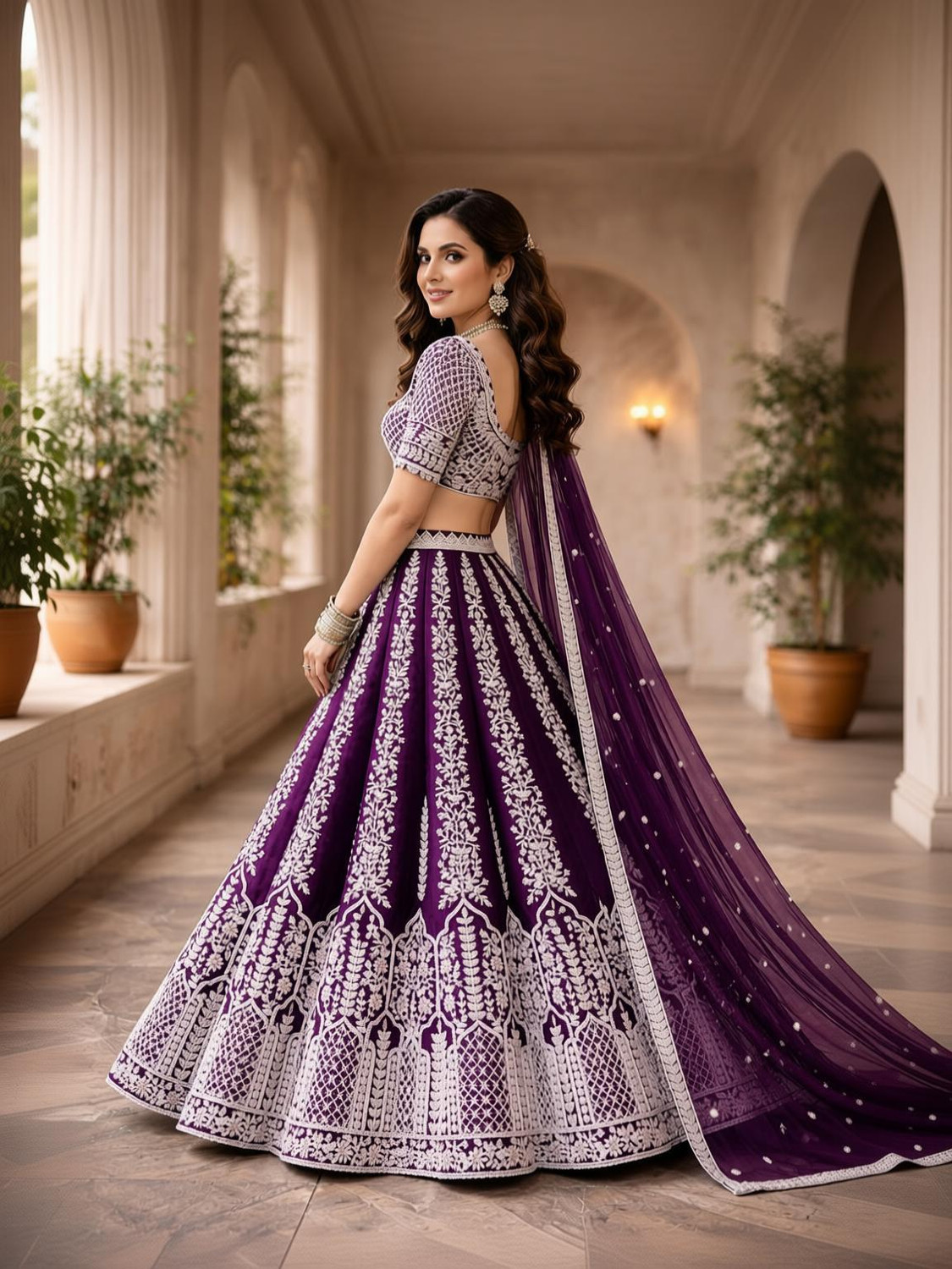 Zenavro Embroidered Semi Stitched Lehenga & Crop Top - Image 1