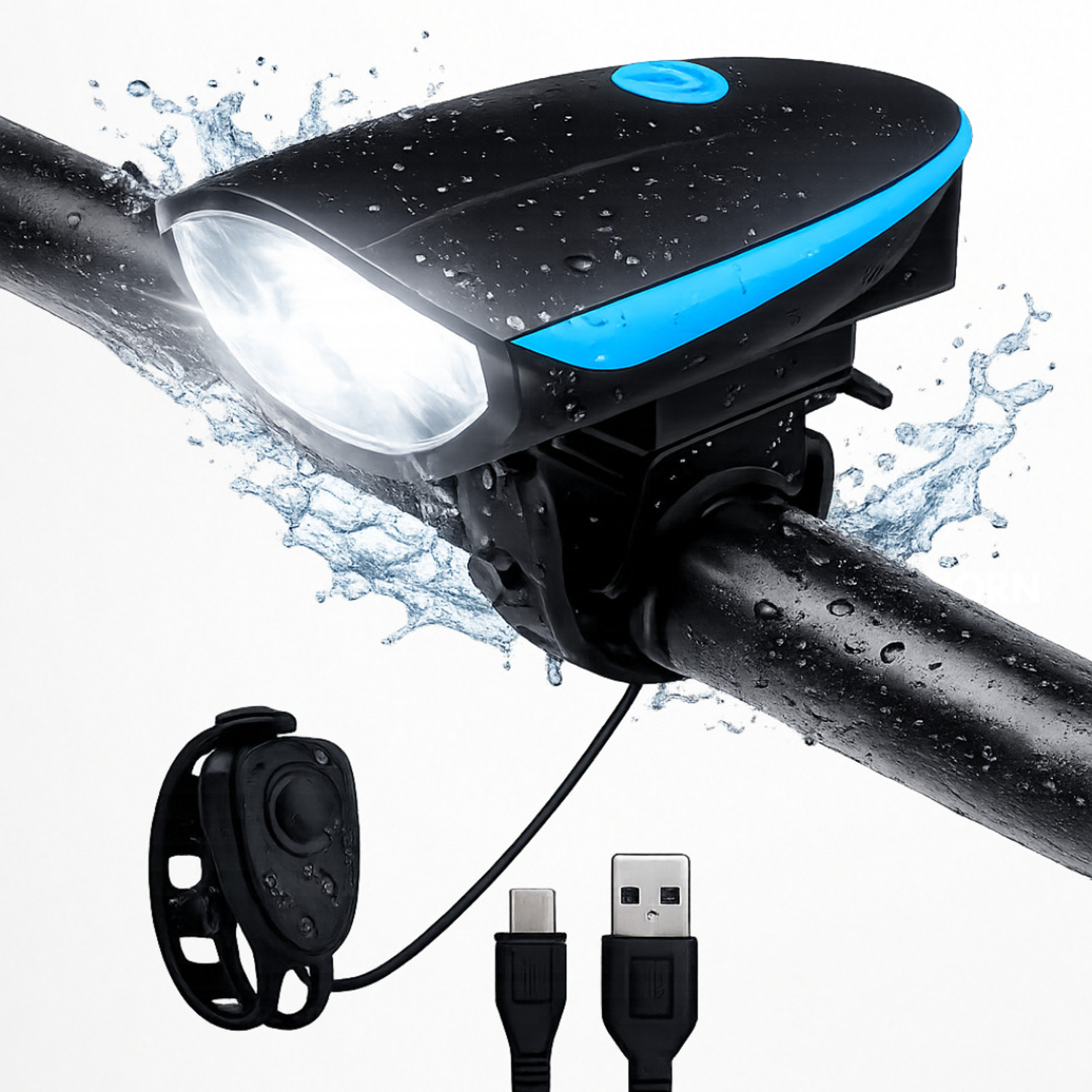 ALYV Cycle Light & Horn LED Front Light (Blue) - Image 1