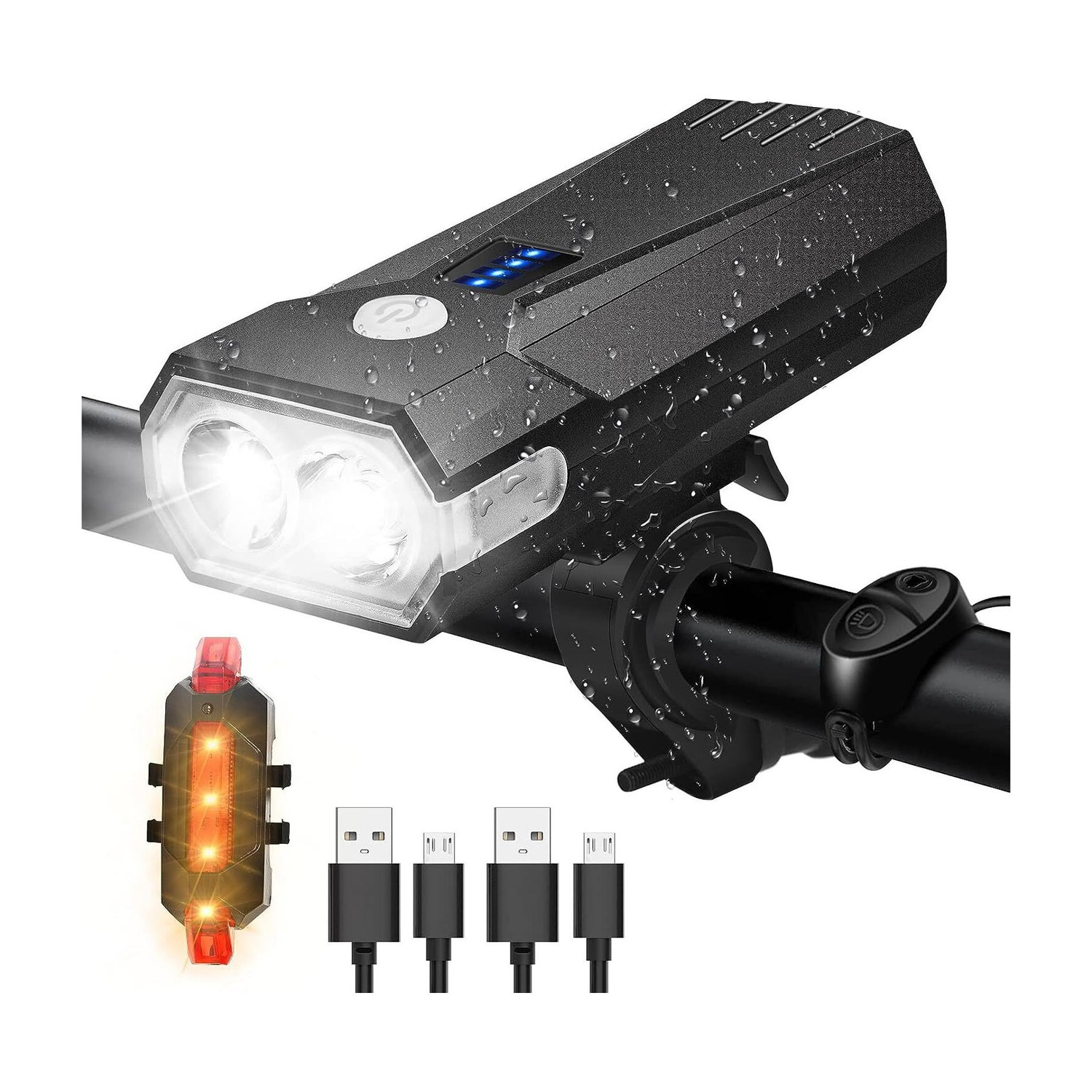 Linist Bicycle Light Set USB Rechargeable - Image 1