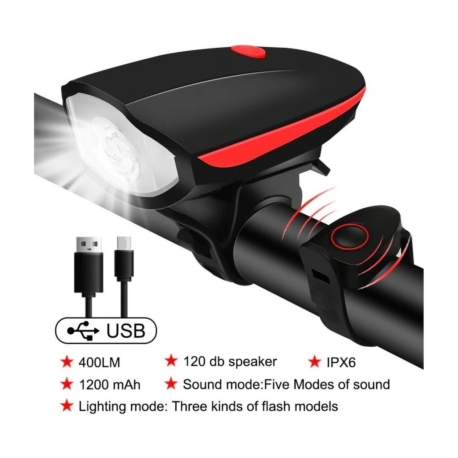 BLACKBELL Rechargeable Bike Horn and Light 140 DB - Image 6