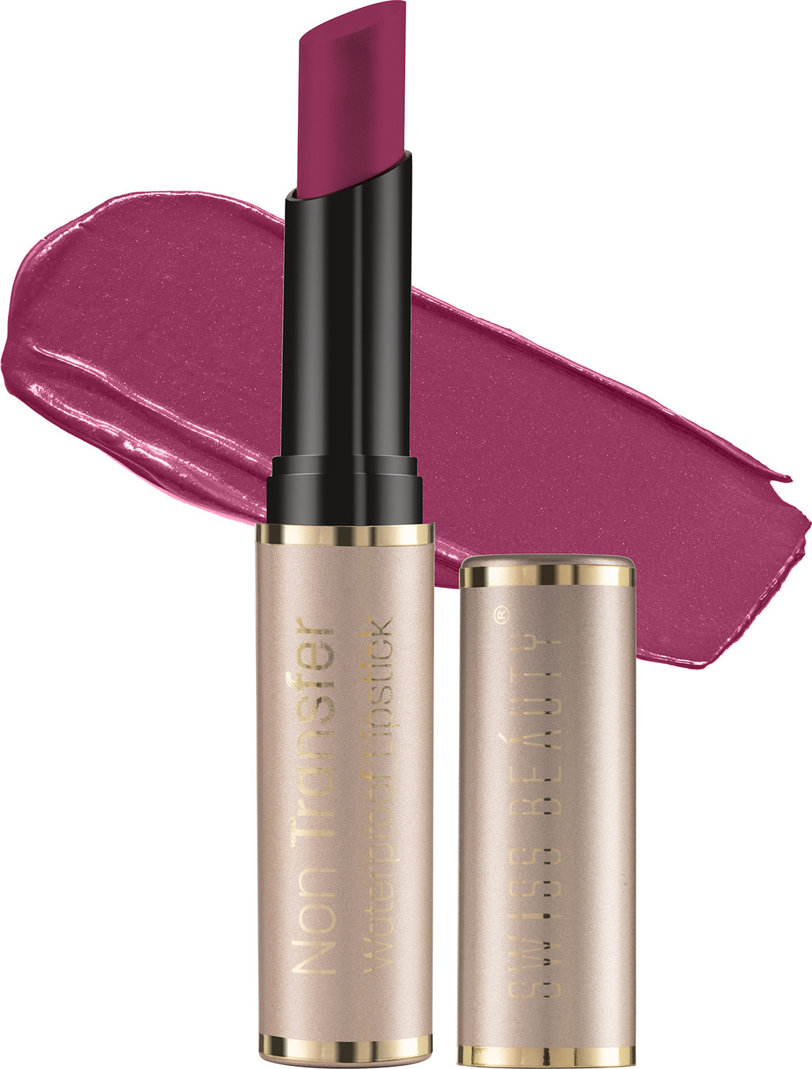 Image of SWISS BEAUTY Non Transfer Waterproof Lipstick | Matte Finish Long Lasting | with Jojoba Oil (Fuchsia Magenta, 10 g)