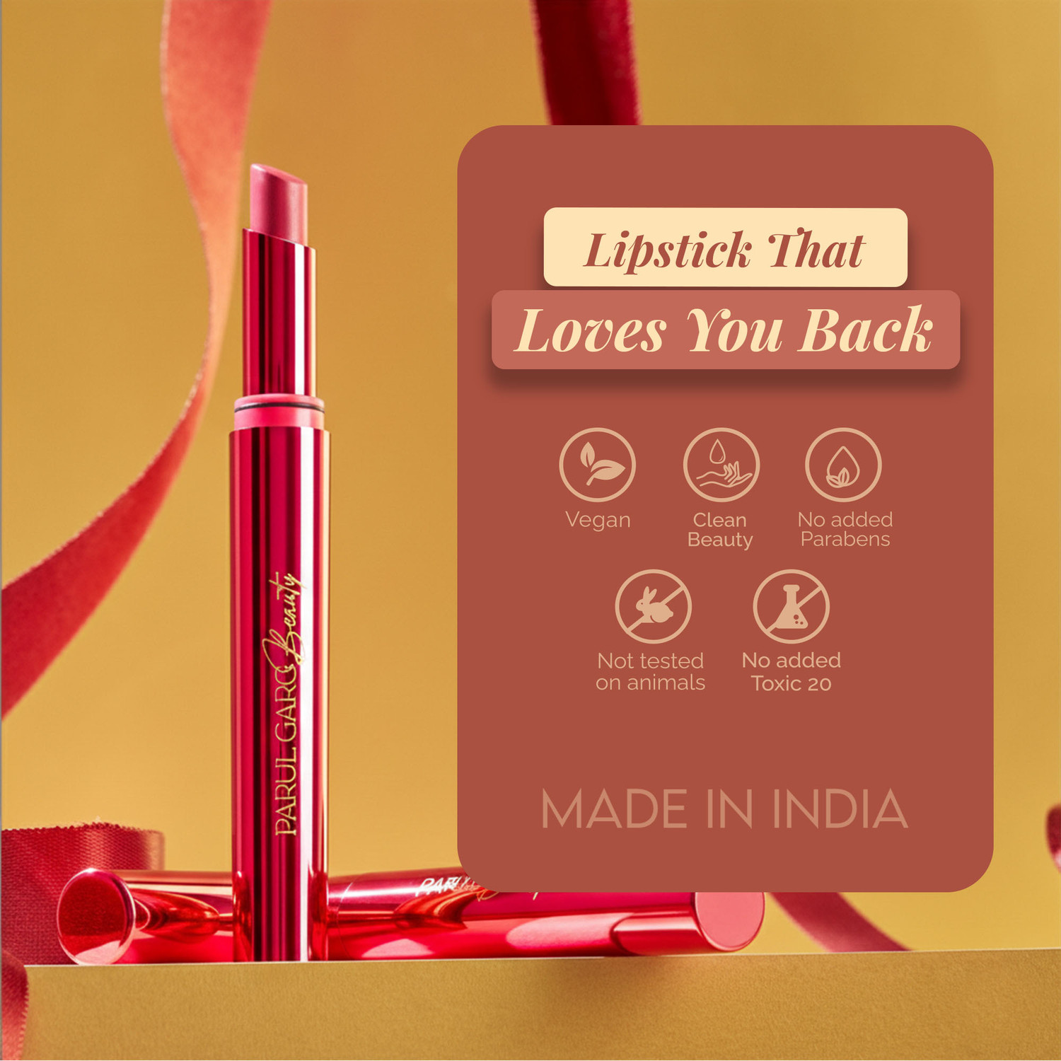 Image of Parul Garg Bestie No-Transfer & Ultra-Comfortable Lipstick (Sassy, 2 g)
