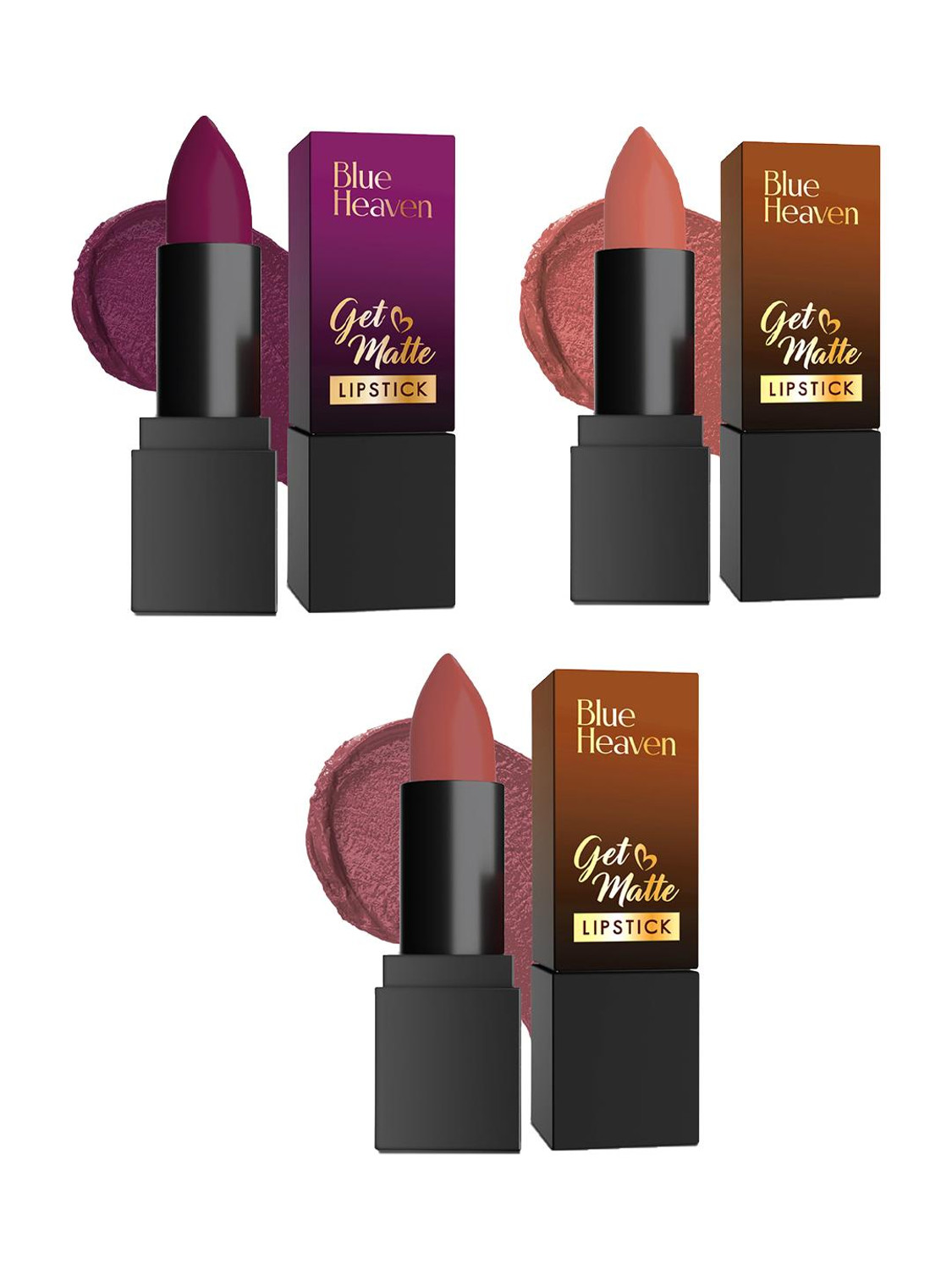 Image of MILA BEAUTE Matte Longwear Lipstick Combo For Woman|Up To 8 Hrs Stay|Enriched With Vitamin E (Lady Danger, First Love, Too Bad I M Bad, Spring Break, 16.8 g)