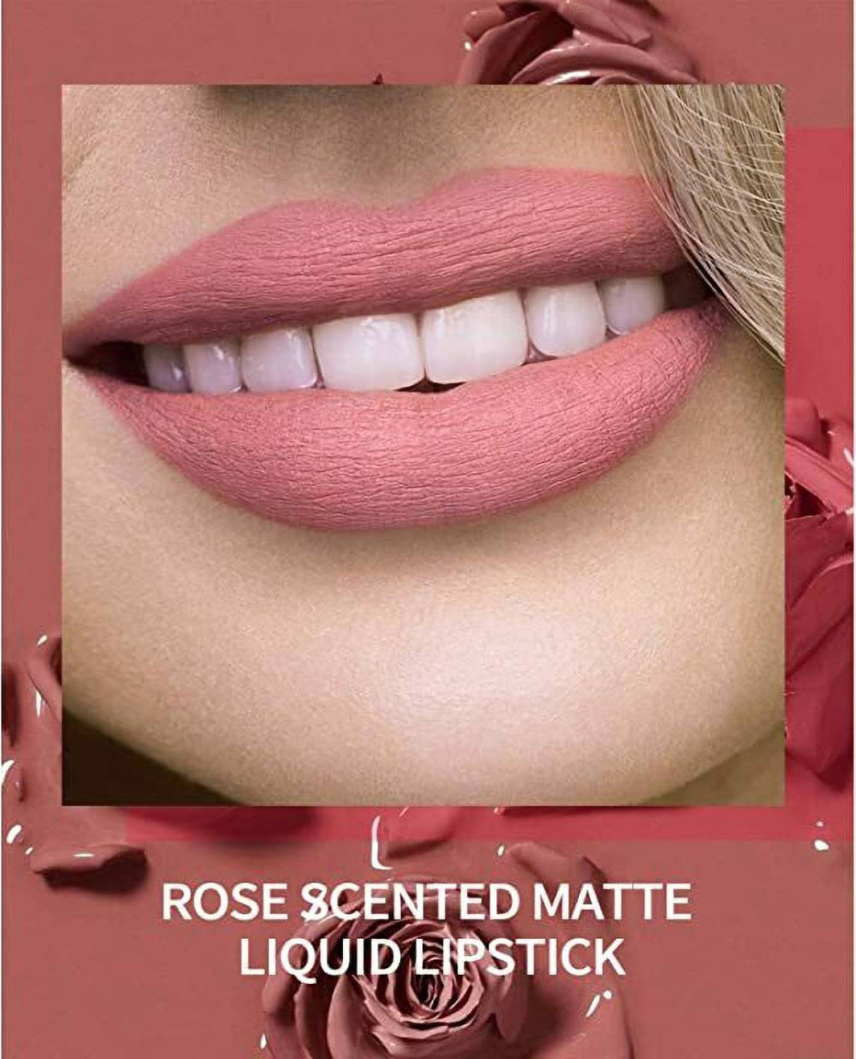 Image of INWISH Waterproof 72Hours stay matte liquid lipstick combo pack of 6 (brown shade, peach, rose baby pink, light colors, nude shades, coffee, red, maroon, 120 g)